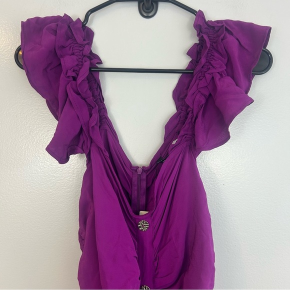 Zara Purple Ruched Mini Dress - Picture 5 of 14
